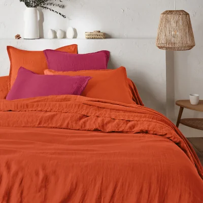 La Redoute Linot Plain 100% Washed Linen Duvet Cover