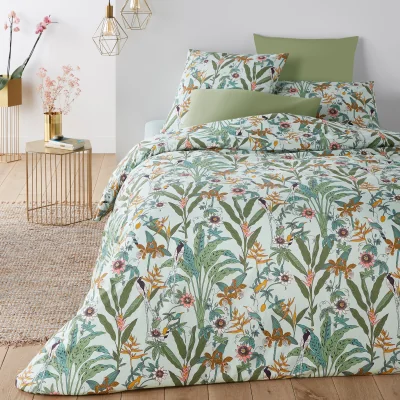 La Redoute Eden Flower Floral 100% Cotton Percale 200 Thread Count Duvet Cover