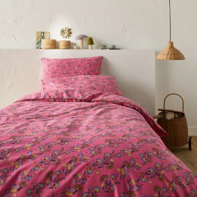 La Redoute Merline 50% Recycled Cotton Floral Duvet Cover With Crochet Ribbon Trim