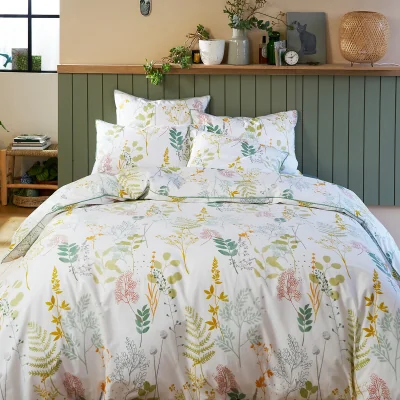 La Redoute Herbarium Floral 100% Cotton Percale 200 Thread Count Duvet Cover