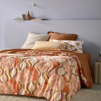 La Redoute Disco Geometric Floral 100% Cotton Duvet Cover