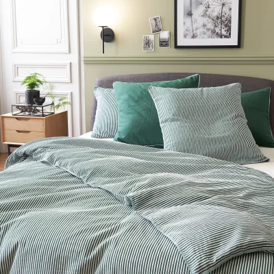 La Redoute Lior Stiped Cotton Linen Blend Duvet Cover