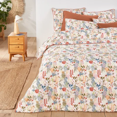 La Redoute Ecuador Tropical Floral 100% Cotton Percale 200 Thread Count Duvet Cover