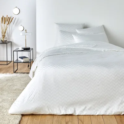 La Redoute Chevron 100% Cotton Satin 300 Thread Count Duvet Cover