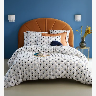 La Redoute Pawica Palmette Cotton Satin 200 Thread Count Duvet Cover