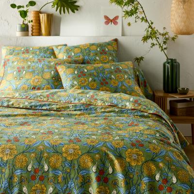La Redoute Johanna Floral 100% Cotton Satin 300 Thread Count Duvet Cover