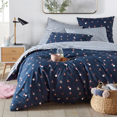 La Redoute Digna Geometric 100% Cotton Percale 180 Thread Count Duvet Cover