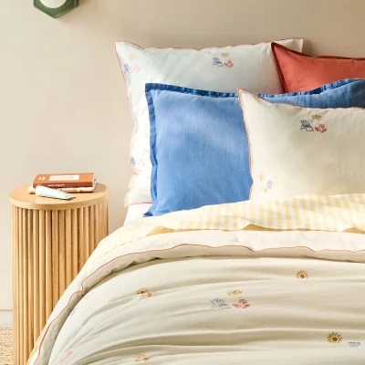 La Redoute Somero Duvet Cover in Embroidered Vintage Cotton