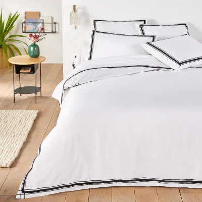 La Redoute Madeira Border 100% Cotton Percale 200 Thread Count Duvet Cover