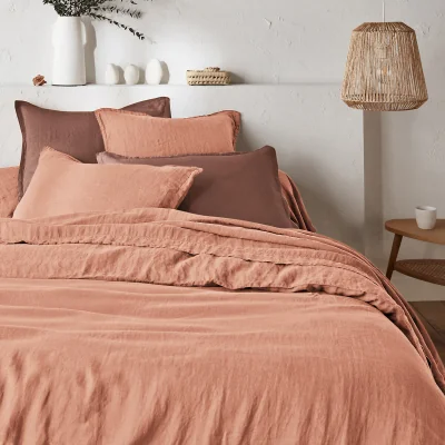 La Redoute Linot Plain 100% Washed Linen Duvet Cover