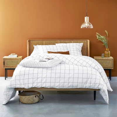 La Redoute Monille Checked 100% Washed Cotton Reversible Duvet Cover