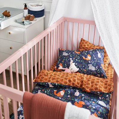 La Redoute In the Woods Animal 100% Organic Cotton Percale 200 Thread Count Duvet Cover