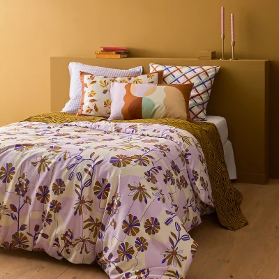 La Redoute Côme Floral 100% Cotton Satin 300 Thread Count Duvet Cover