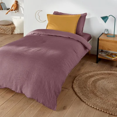 La Redoute Linot Plain 100% Washed Linen Duvet Cover