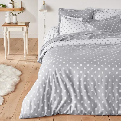 La Redoute Clarisse Polka Dot 100% Cotton Flannel Duvet Cover