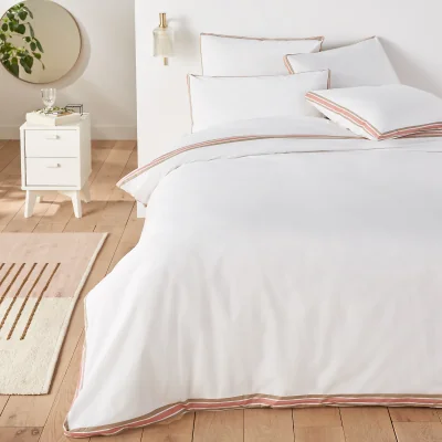 La Redoute Nenio Border Trim 100% Cotton Percale 200 Thread Count Duvet Cover
