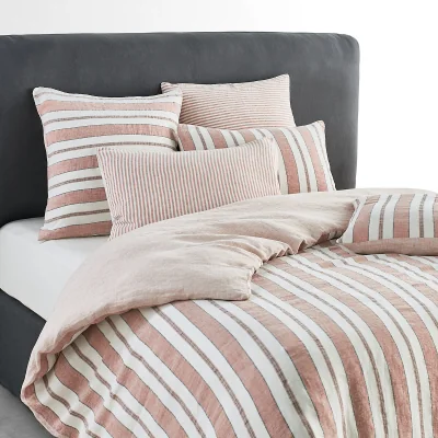La Redoute Ilona Striped Reversible 100% Linen Duvet Cover