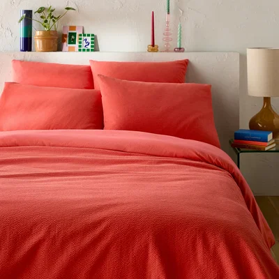 La Redoute Seersucker Washed Cotton Duvet Cover