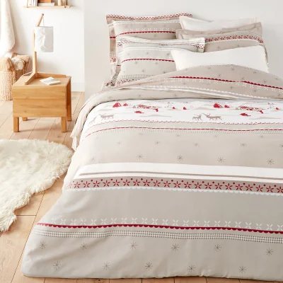 La Redoute Tyrol Winter Print 100% Cotton Duvet Cover
