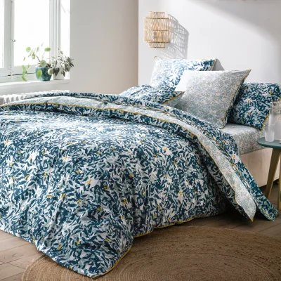 La Redoute Foliage Floral 100% Cotton Percale 200 Thread Count Duvet Cover