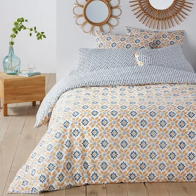 La Redoute Soleme Graphic 100% Cotton Percale 200 Thread Count Duvet Cover