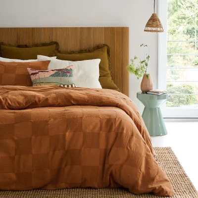 La Redoute Agathe Checkerboard 100% Cotton Duvet Cover