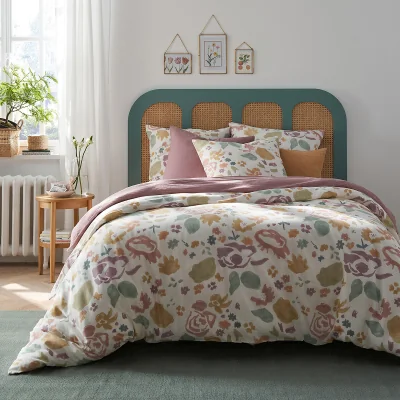 La Redoute Nice Floral Cotton and Washed Linen Duvet Cover
