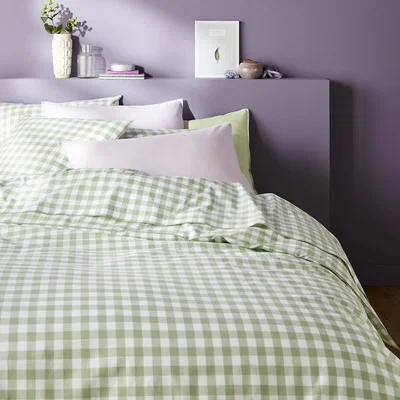 La Redoute Veldi Green Cotton Duvet Cover
