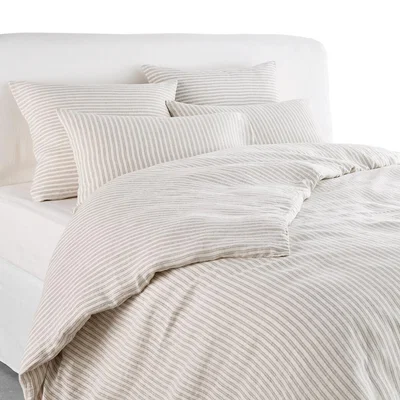 La Redoute Kalaya Striped 100% Washed Linen Duvet Cover