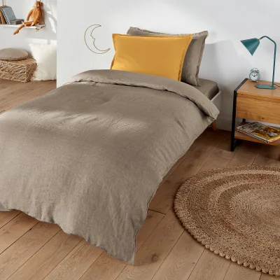 La Redoute Linot Plain 100% Washed Linen Duvet Cover