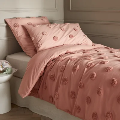 La Redoute Kodoli Tufted Spot 100% Organic Cotton Percale 300 Thread Count Duvet Cover