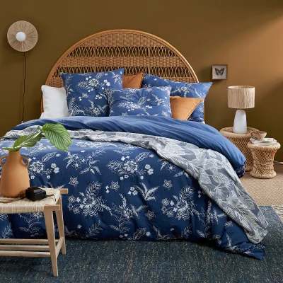 La Redoute Balina Floral Embroidered Washed Linen & Cotton Duvet Cover