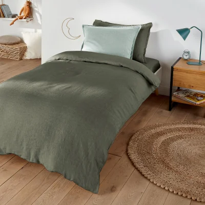 La Redoute Linot Plain 100% Washed Linen Duvet Cover