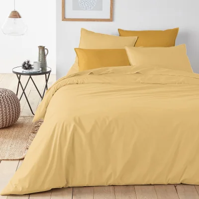 La Redoute Plain 100% Organic Cotton Percale 200 Thread Count Duvet Cover