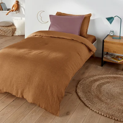 La Redoute Linot Plain 100% Washed Linen Duvet Cover