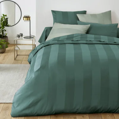 La Redoute Striped Cotton Satin 300 Thread Count Duvet Cover