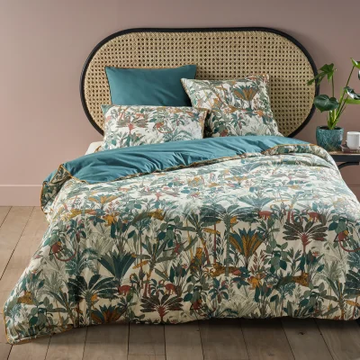 La Redoute Saraya Jungle 100% Cotton Percale 200 Thread Count Duvet Cover