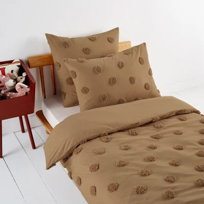 La Redoute Kodoli Tufted Spot 100% Organic Cotton Percale 300 Thread Count Duvet Cover