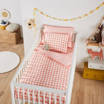 La Redoute Vichy Gingham Checked Cotton Cot Duvet Cover