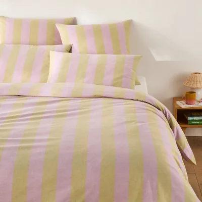 La Redoute Tamori Amber/Mauve Duvet Cover in Cotton