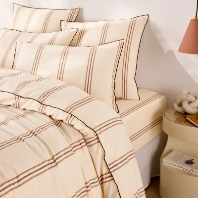 La Redoute Brava Striped Washed Cotton Duvet Cover