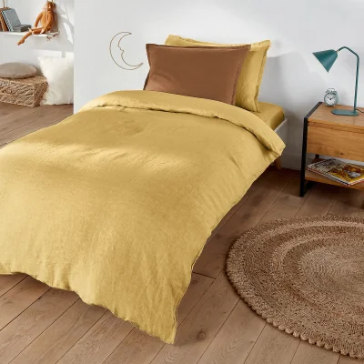 La Redoute Linot Plain 100% Washed Linen Duvet Cover