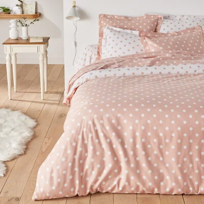 La Redoute Clarisse Polka Dot 100% Cotton Flannel Duvet Cover