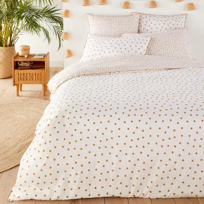 La Redoute Lison Spotted 100% Washed Cotton Reversible Duvet Cover