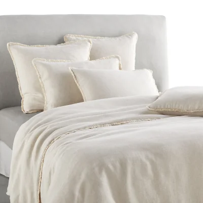 La Redoute Franja Fringed Washed Linen Blend Duvet Cover