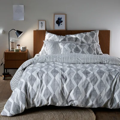 La Redoute Assane Geometric 100% Washed Cotton Reversible Duvet Cover
