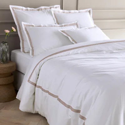 La Redoute Maella Embroidered 100% Organic Cotton Percale 200 Thread Count Duvet Cover