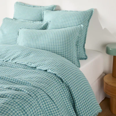 La Redoute Acélie Blue Washed Linen Duvet Cover
