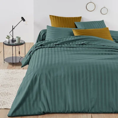 La Redoute Striped 100% Cotton Satin 300 Thread Count Duvet Cover