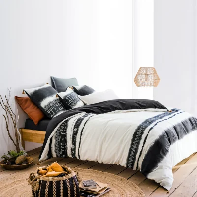 La Redoute Yoruba Tie Dye Stripe Washed Cotton Duvet Cover